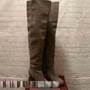 ❤️ ALDO Taupe Suede Over-the-Knee Heels BOOTS